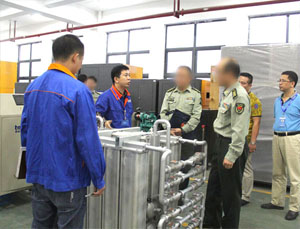 中國人民解放軍總后勤部驗(yàn)收泰瑞醫(yī)用制氧機(jī)